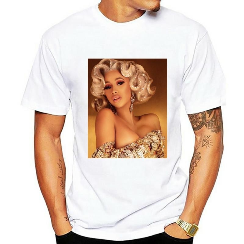 Rare Cardi B T-Shirt Hot Rapper T Shirt Unisex Cotton Black Tee Full Size S-3Xl Vintage Tee Shirt