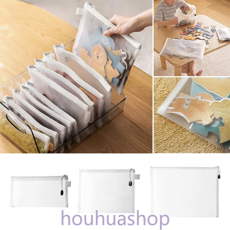 Ready to use inventory puzzle storage bags children's building blocks small toys school supplies stationery pens special classification bags transparent mesh fabric zipper mesh bag
