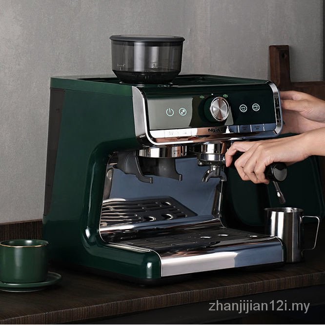 ((READY Stock) Maxim Marseille Coffee Machine Italian Full Semi-Automatic Household Milk Frother Grinding All-in-One Machine Hand Grinding Small