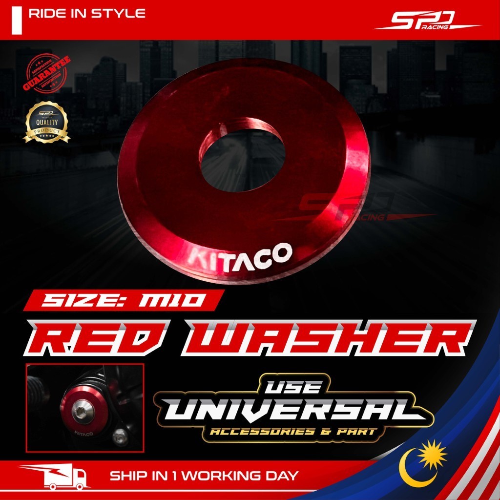 Universal Flat Washer I Red I M6 M8 M10 M12 For Universal Use
