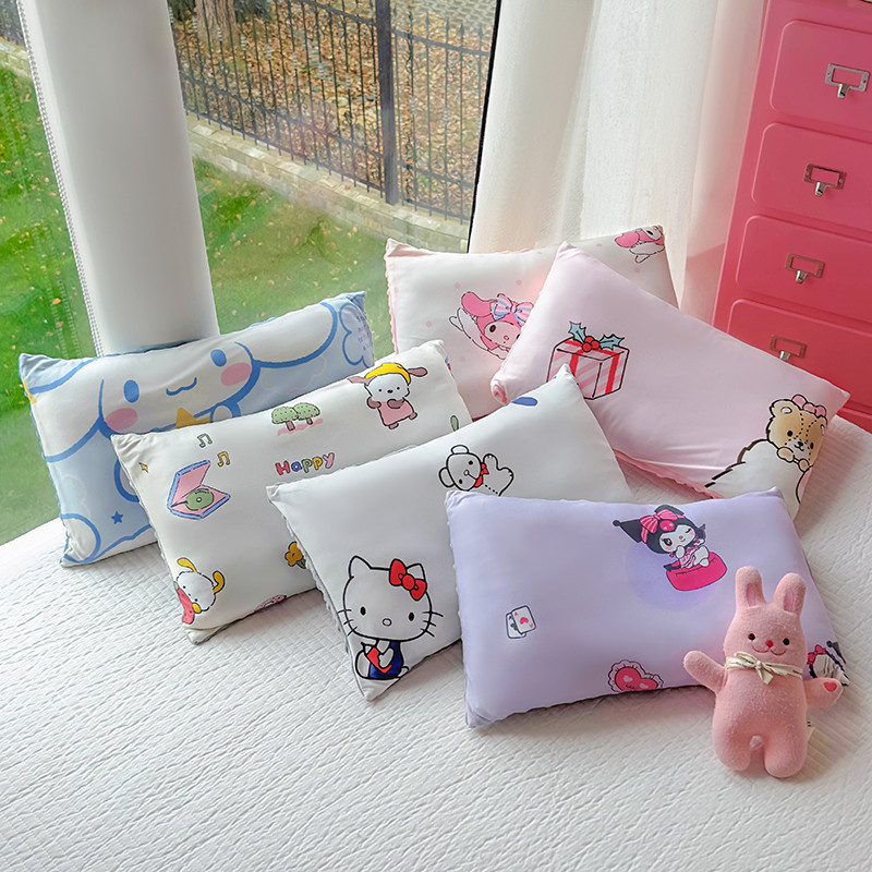 1 PC Cartoon Style Cute Melody Print Pillow For Kindergarten Kids Knitted Cotton Detachable And Washable Children's Bean Pillow(Random patterns, please be cautious if you mind)