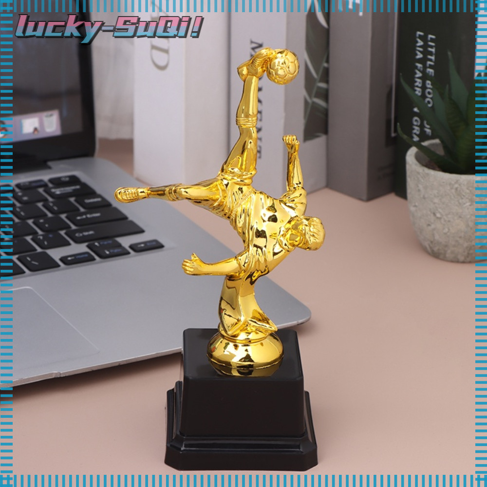 LUCKY-SUQI Small Cup, Children's Plastic Model Gold Trophy Awards, School Rewarding Supply Competition Soccer Football Winner Award Trophy Toy for Team Sport Competition