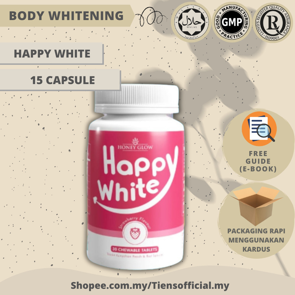 HAPPY WHITE HONEY GLOW supplement pemutih seluruh badan collagen vitamin c cerahkan muka hilangkan jerawat Tona Bintik