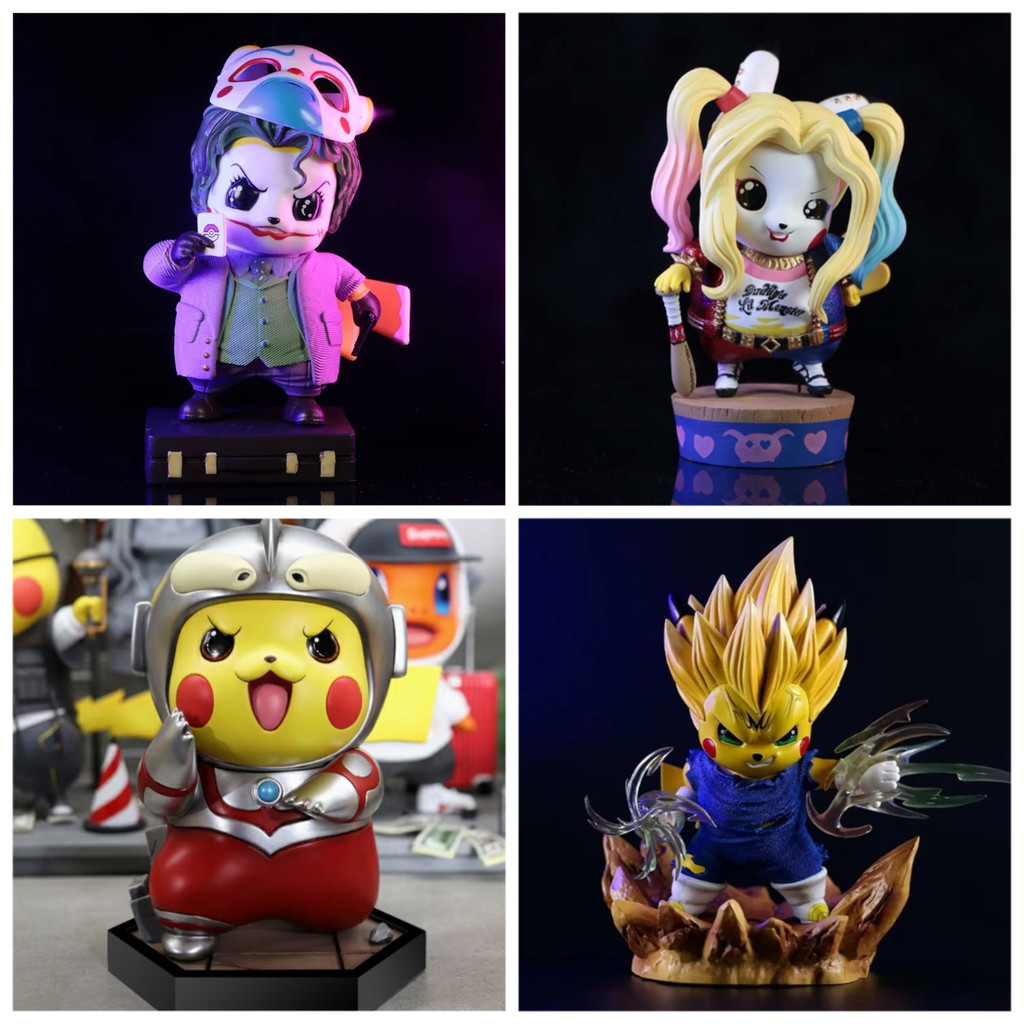 Pokemon Cosplay Joker Vegeta Harleen Quinzel Pikachu Dragon Ball Action Figure Anime Figure COD stock Cosplay Watermelon Grape Model Dolls Toys For Kids Gifts Collections Car OrnamMLML