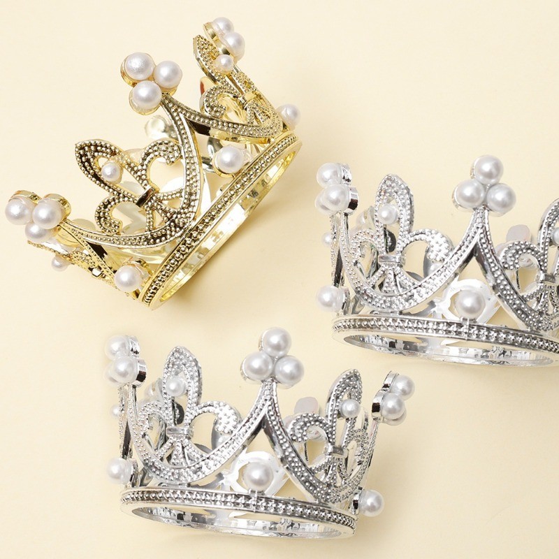 Crystal Pearl Crown Hair Decoration Birthday Cake Decoration Wedding Bouquet Decoration