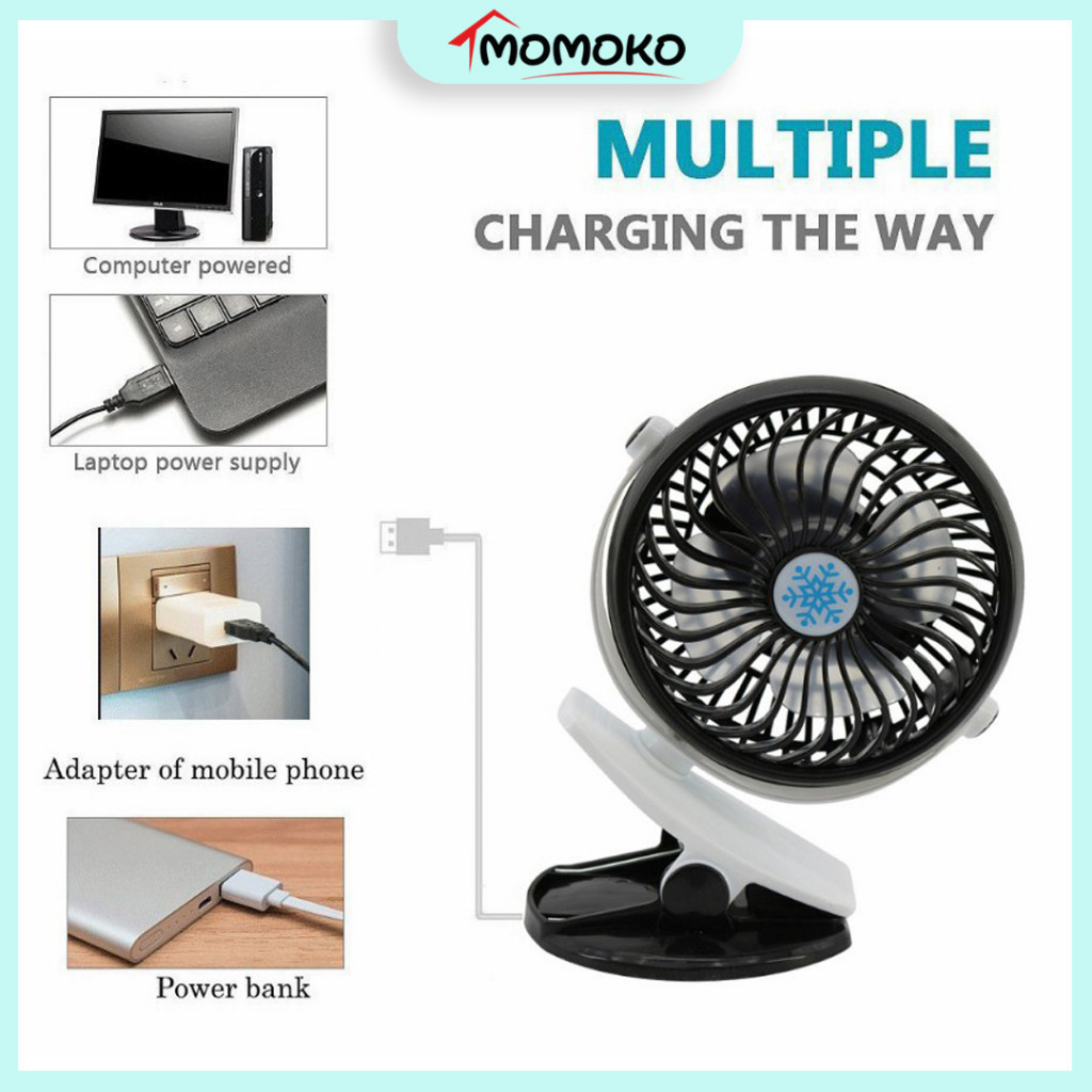 Mini Fan 720 Adjustment Portable Hand Mini Clip Cooling Fan Baby Stroller Office Table Fan USB Charge Small Kipas