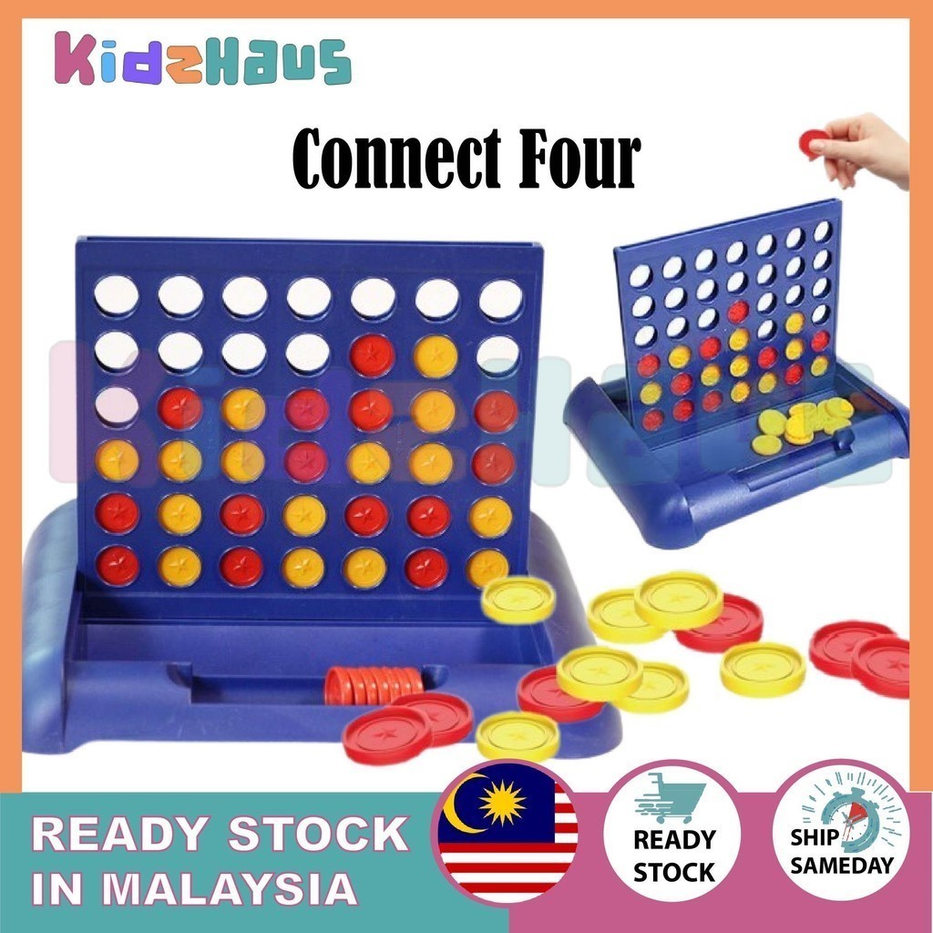 Connect Four Cross Border | 4 In A Line Board Game Children Educational Toys Foldable Kids Puzzle Gift Family Travel Fun