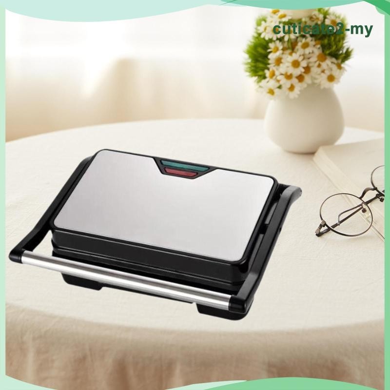 [CuticateddMY] Panini Press Grill Electric Indoor Grill 750W Handle Breakfast Sandwich Maker for Burgers Steak Grilled Cheese