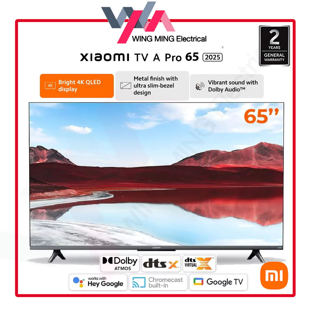 Xiaomi TV A Pro 2025 Series | 43/55/65 inches, Bright 4K QLED display,Vibrant sound with Dolby Audio,
