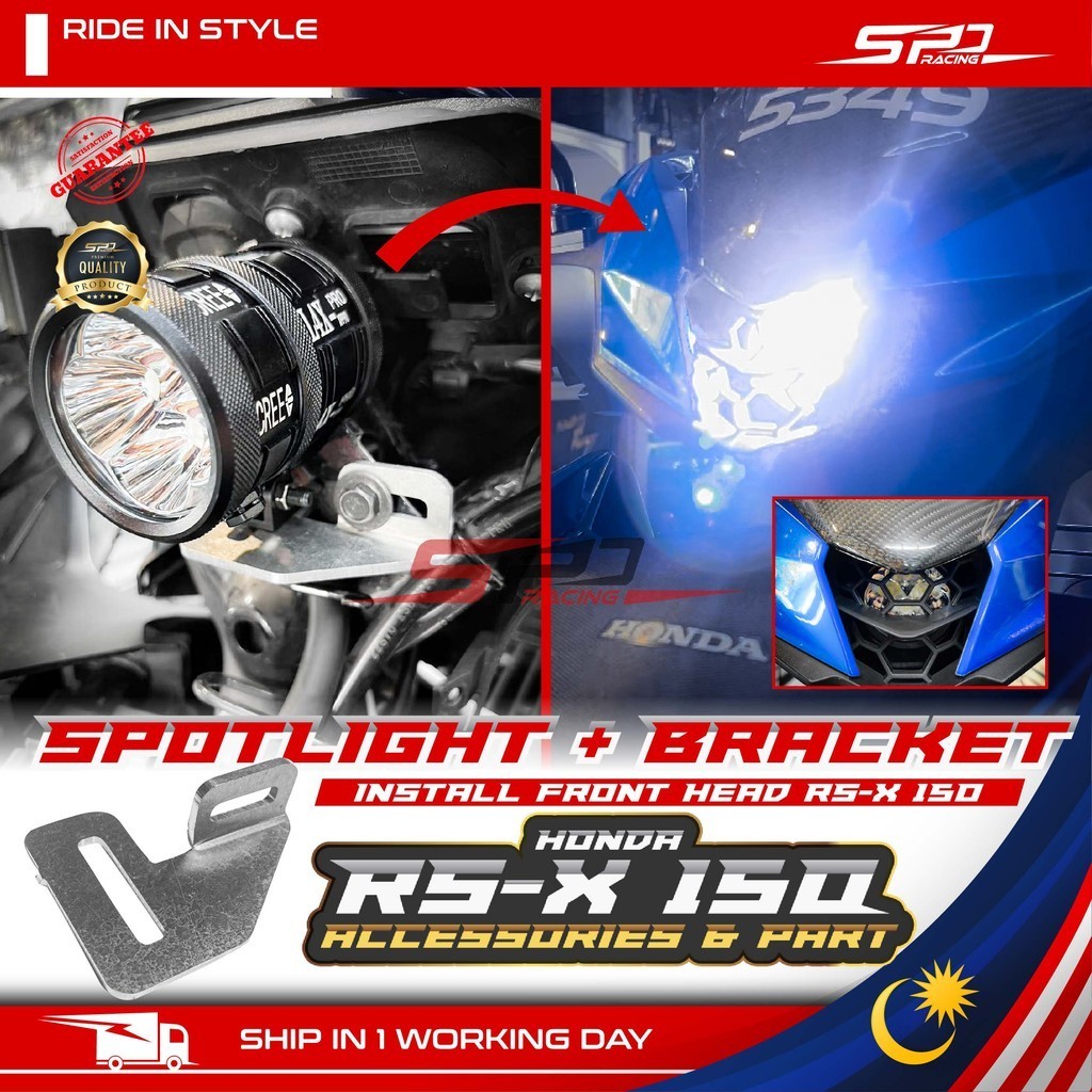 Universal Spotlight Bracket For Spotlight 60W ( Wide Light ) L4X Install HONDA RS-X 150 Head I Universal Use