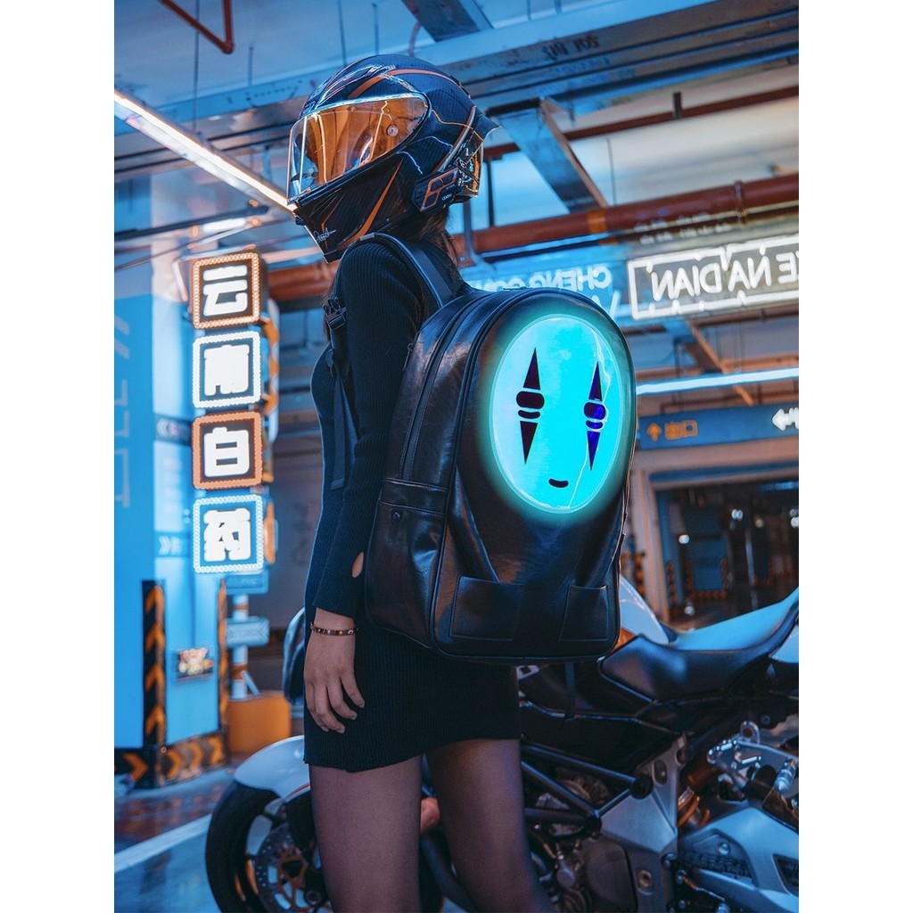 Motorcyclist Helmet Bag Waterproof Motorcycle Backpack Male Riding Backpack Female College Student Cartoon Computer School Bag 0HPK