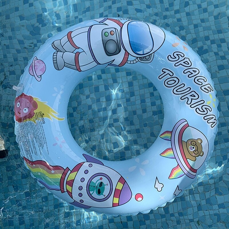 Cartoon Space Tourism Baby Inflatable Swimming Ring Pool Float Children Swimming Ring Baby Seat Pool Party Toy