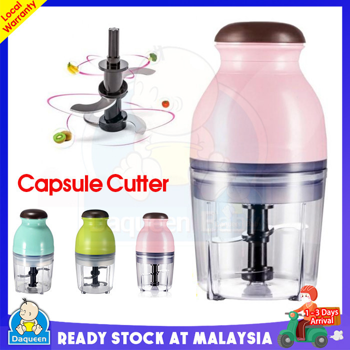 [Ready Stock] Food Chopper Mixer 2 in 1 Capsule Cutter Chopper Blender Electric Meat Grinder Baby Hand Mixer Mini Food P