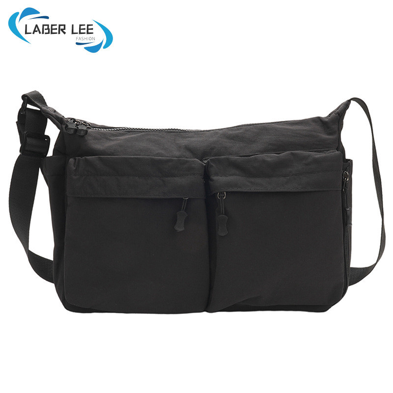 LABER LEE Unisex Leisure Shoulder Bag Multi Pocket Messenger Shoulder Bag Large Capacity Nylon Tablet Netbook Umbrella