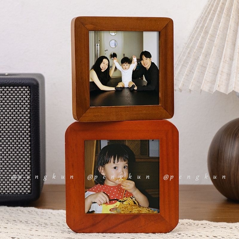 Mini Photo Frame Photo Frame Table Wash Photo Baby Children Family Portrait Rinse High-End Niche 10cm Square Small Photo Frame Empty Frame Desktop Decoration