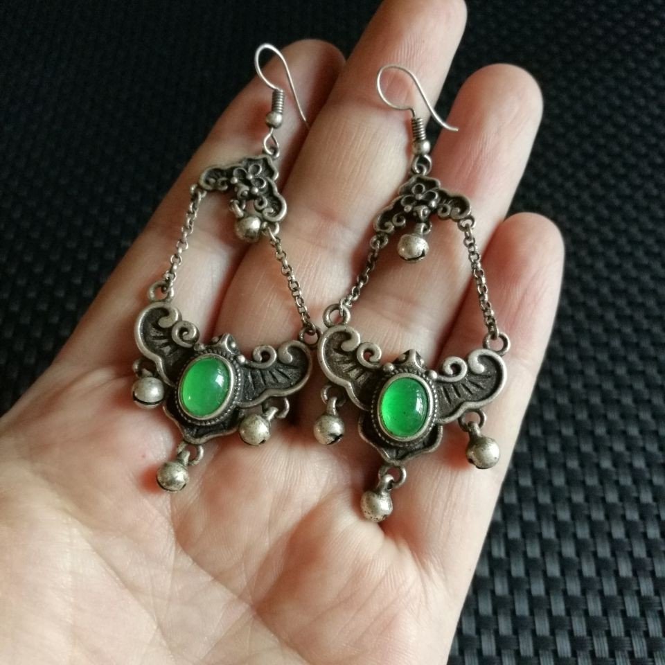 Antique Collection Pure Handmade Old Jade Earrings Pair Old Old Objects Butterfly Earrings Earrings Accessories Antique Collection Pure Handmade Old Silversmith Inlaid Old Jade Earrings Pair Old Objects Butterfly Earrings Earrings Accessories 3.15.3