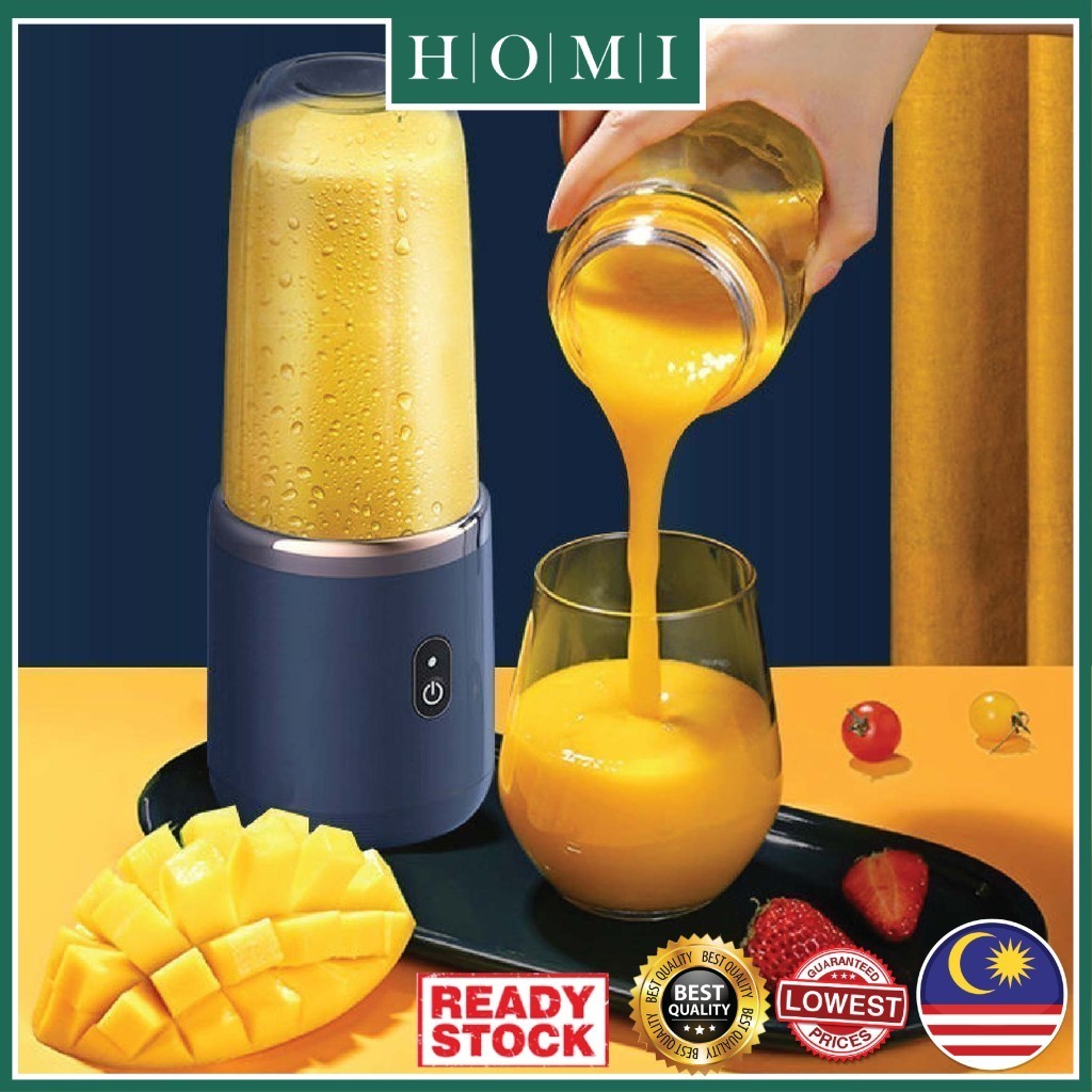 📦HOMI READY STOCK📦 400ml Portable Juice Blender 6 Blades Blender Mixer Wireless Portable Mini Blender Buah