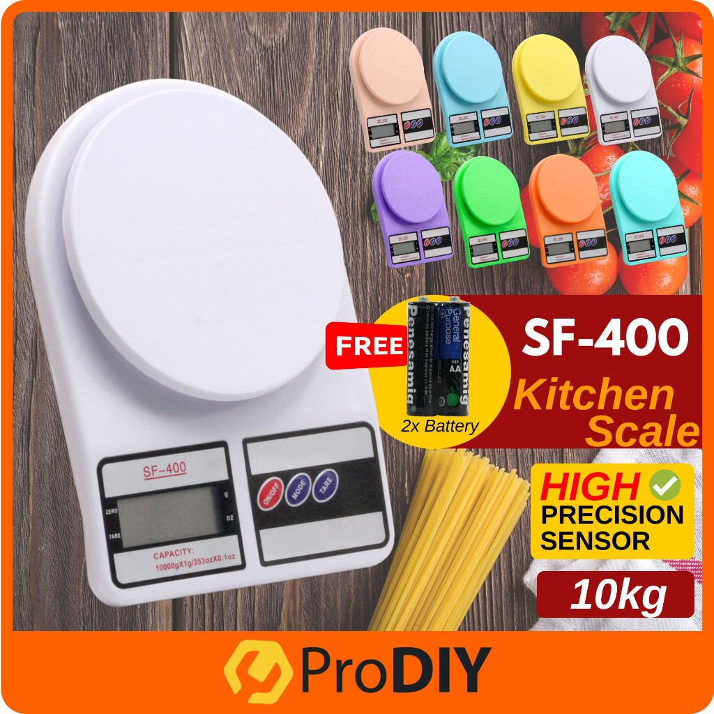 PRODIY SF-400 Digital LCD Scale High Precision Electronic Kitchen Weighing Scale Food 10kg X 1g Penimbang Kek 厨房秤 面粉秤