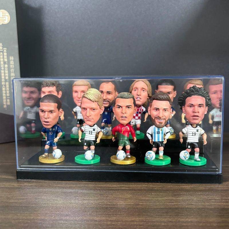 2024 German European Championship Star Player Figurines - 6.5cm Messi, Ronaldo, and Mbappe Car Decorations - Collectible Fan Memorabilia and Desk Decor