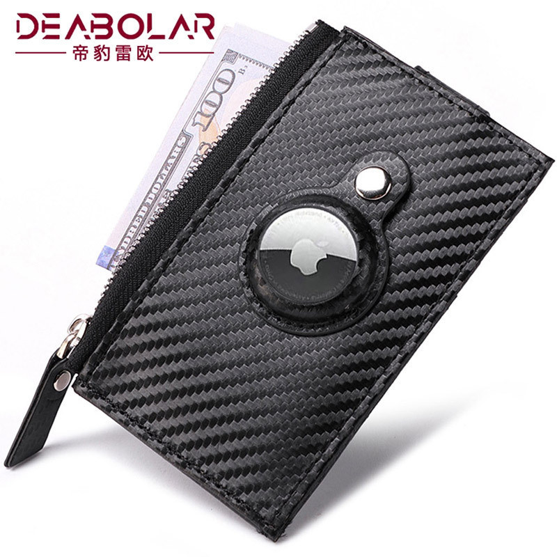 New Style Card Holder airtag Men's Tracker Protective Case Carbon Fiber Credit Card Holder Wallet