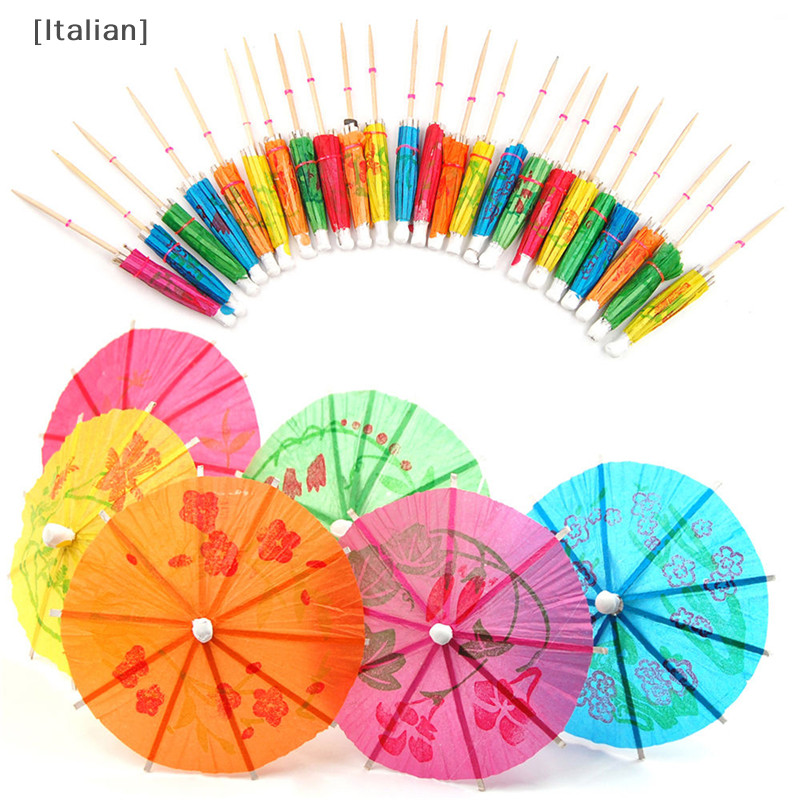 Italian 40pcs Paper Cocktail Parasols Umbrellas Party Wedding Supplies Luau Drink Stick Hot 40pcs Paper Cocktail Parasols Umbrellas Party Wedding Supplies Drink Stick New 40pcs P