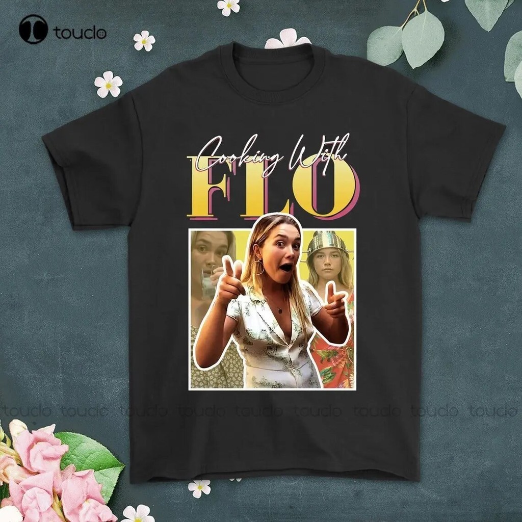 New Cooking With Flo Shirt | Florence Pugh Cooking With Flo T-Shirt White Tshirt O-Neck Comfortable fashion T-shirt