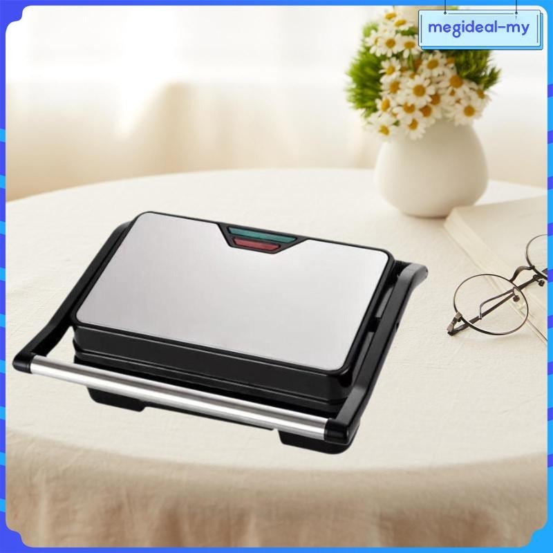 [MEGIDEALMY] Panini Press Grill Electric Indoor Grill 750W Handle Breakfast Sandwich Maker for Burgers Steak Grilled Cheese