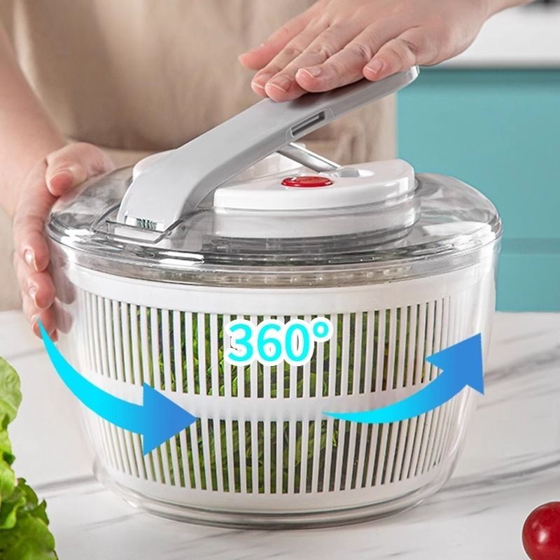 Vegetable dehydrator for household salads, fruits and vegetables, manual rotary water thrower, kitchen蔬菜脱水器家用沙拉果蔬手动旋转甩水神器厨房洗菜盆沥水篮 24.5.12