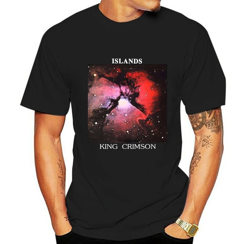 King Crimson MenS Islands T-Shirt Black Printing Apparel Tee Shirt