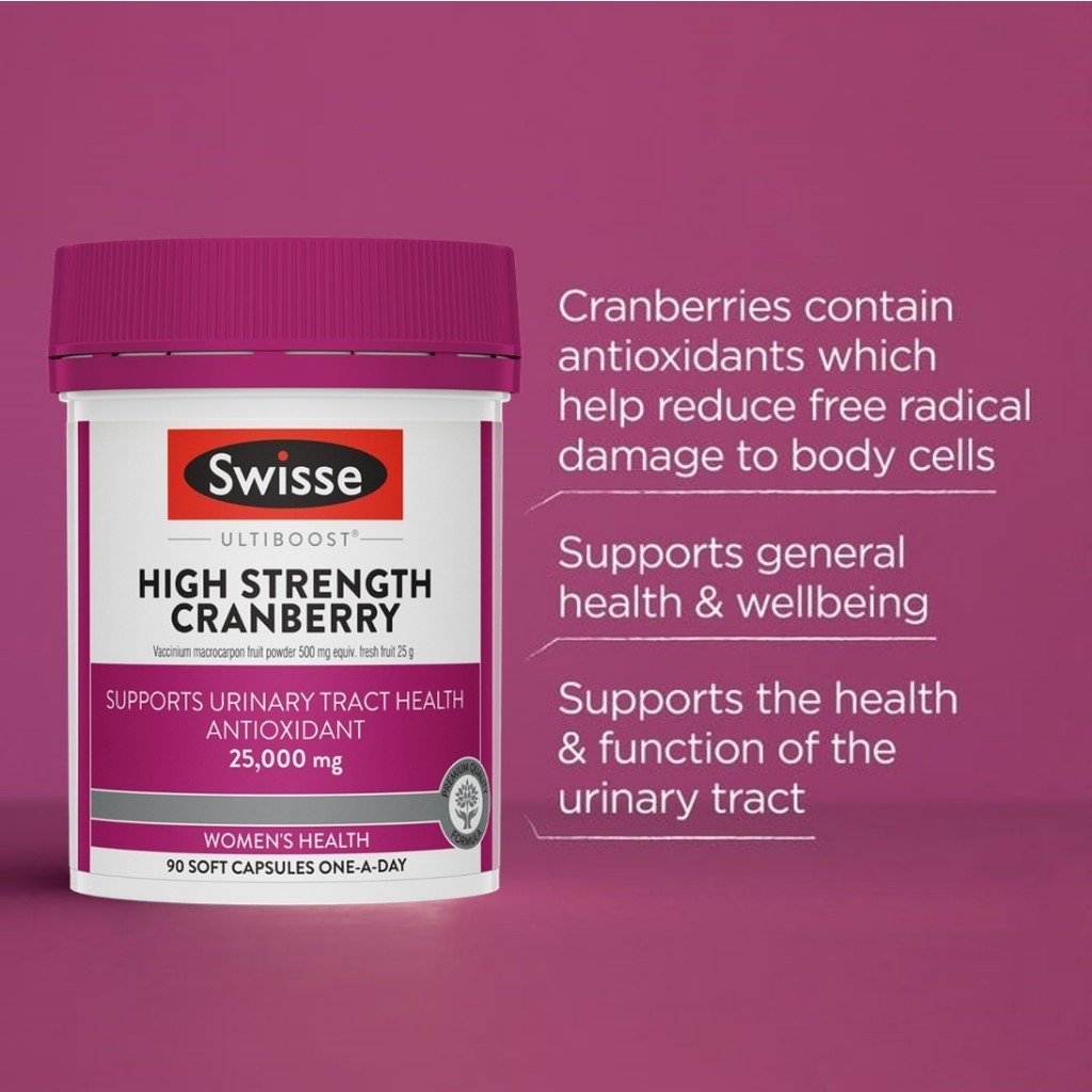 (Expiry SEP 2027) Swisse Ultiboost High Strength Cranberry 90 Capsules