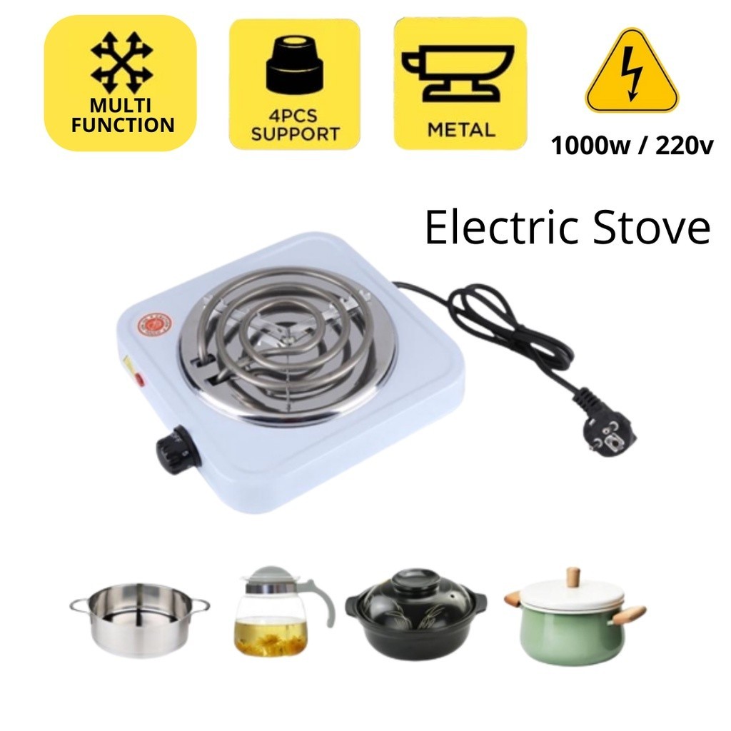 Dapur Elektrik Shisha Portable Electric Stove 1000w Burner Hotplate Mini Electric Induction Masak Serbaguna Arang Masak