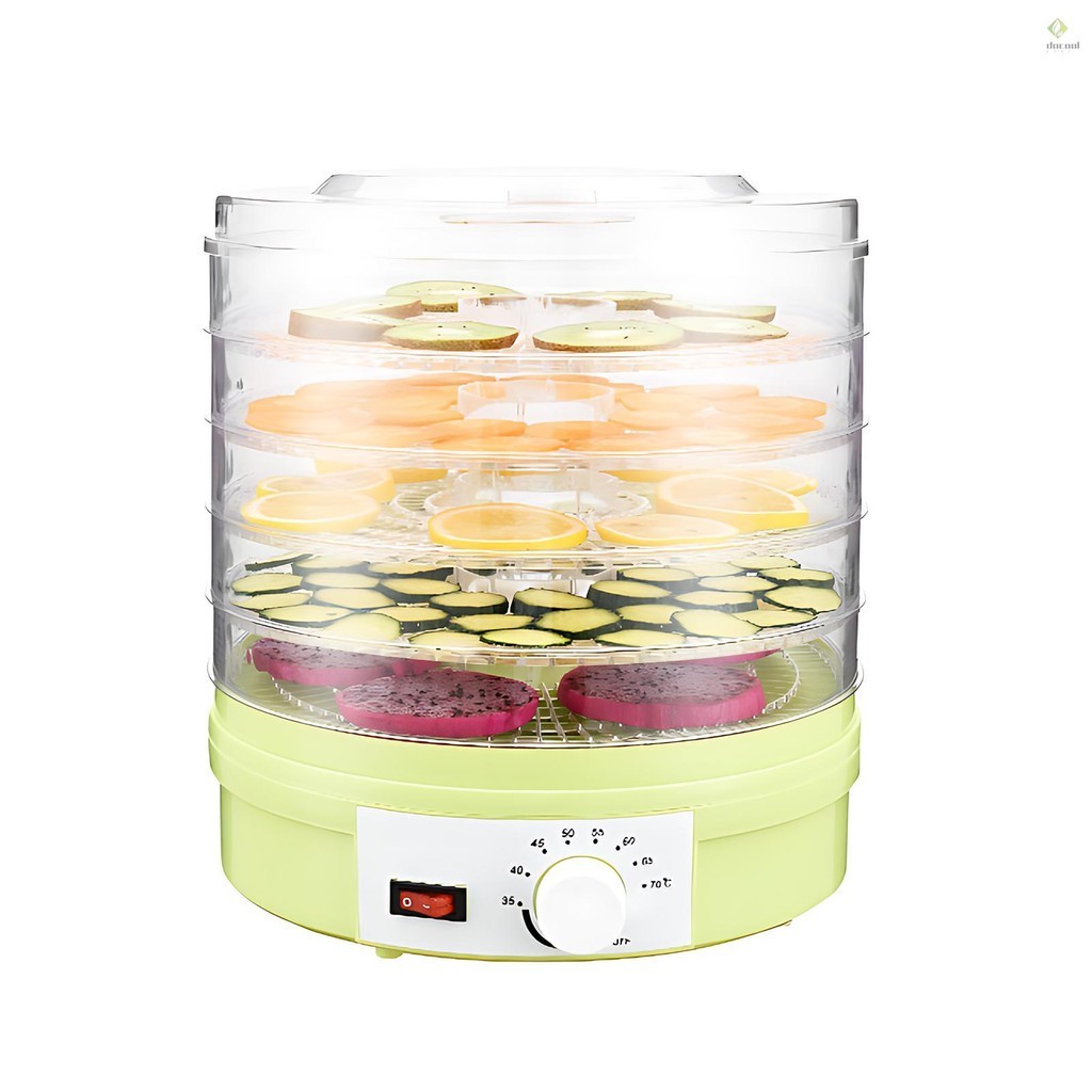 Large Capacity Dehydrators for Food and Jerky with 5 Drying Racks 350W 35-70℃ Fruit Dehydrator with Over Temperature Safety Protection for Home Commercial Use