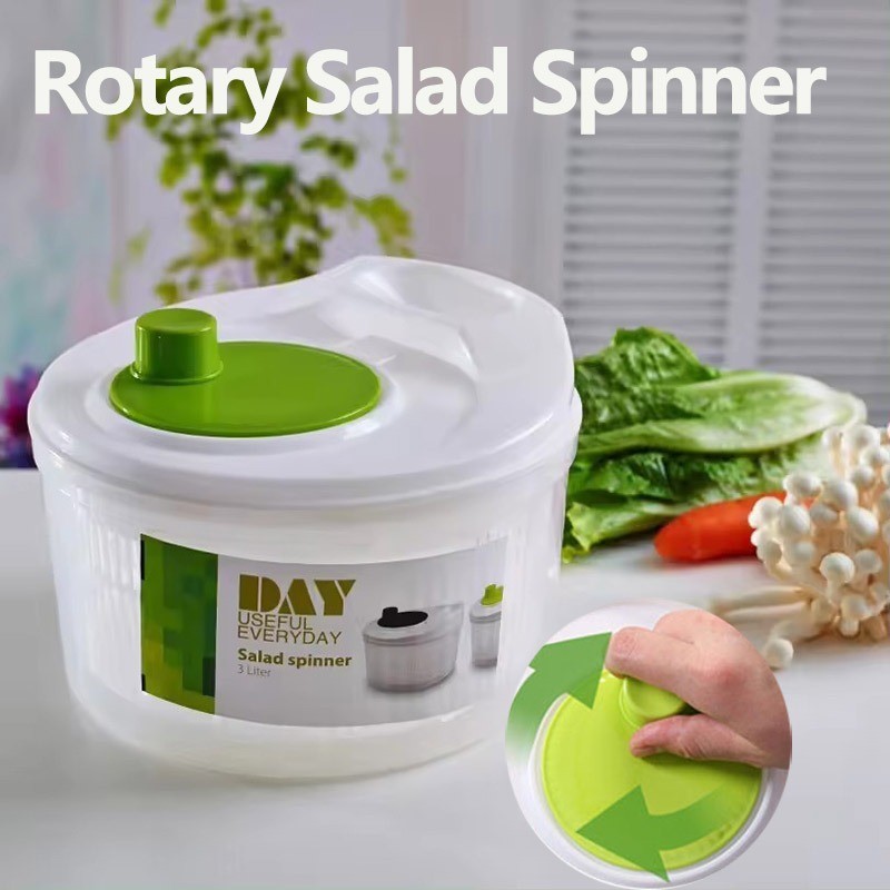 3L Dehydrator Bowl Large Plastic Salad Spinner for Rotary Dried Fruit Vegetable Storage Basket Kitchen Tools Vegetable Washer