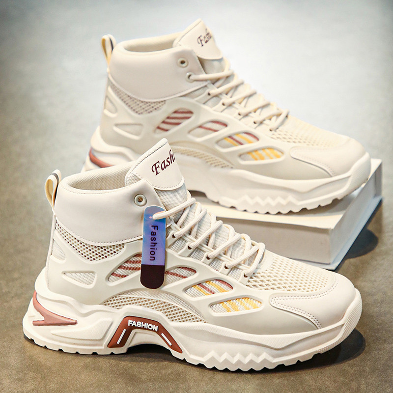 Kasut Lelaki High-Top Sneakers Daddy Shoes Casual Men's Shoes Sport Luxury Fashion Running Shoes for Men 男鞋夏季2024新款青少年运动鞋休闲高帮透气网面增高老爹百搭潮鞋