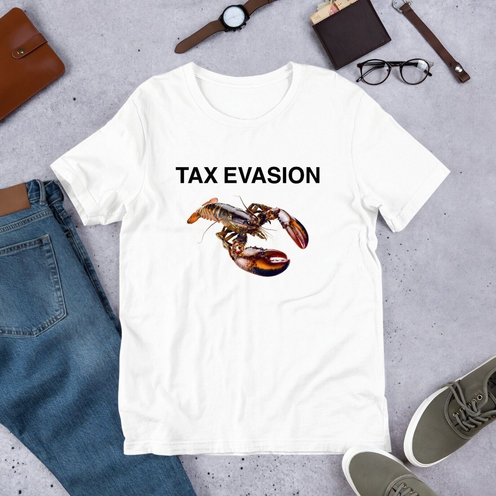 Tax Evasion Lobster Mens T-Shirt Y2K Funny Meme Shirt