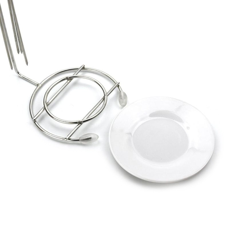 Hardware Workshop Stainless Steel BBQ Skewers Needle Rack Grill Holder Camping Gathering Party Roasting Barbecue Tool...