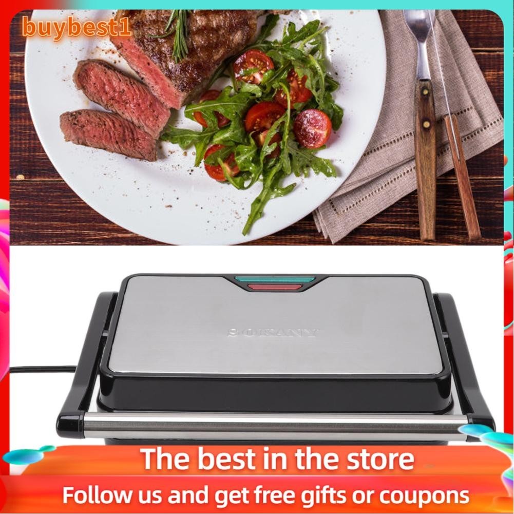 Buybest1 Panini Maker Nonstick Press Grill ABS Stainless Steel For Home