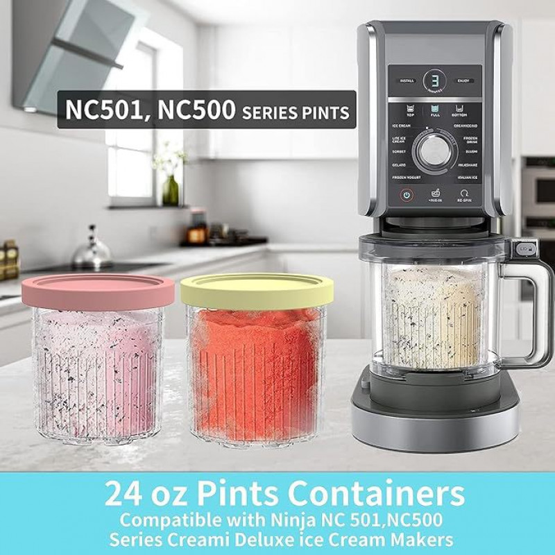 Ice Cream Pint Cups for NC500 NC501 Ninja-Creami Series Ice Cream Makers Dropshipping