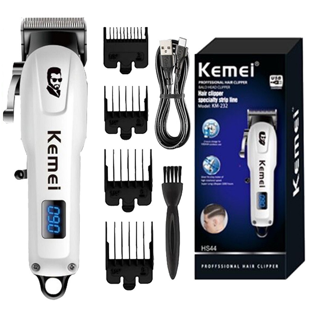 Kemei Hair Clipper Professional LCD Electric Hair Clipper Men Wireless Trimmer Rechargeable KM-232