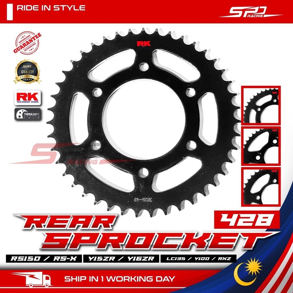 RK TAMASHI 428 Sprocket ( Front &amp; Rear ) I Rantai / O-Ring Chain RK TAMASHI For Y15 / Y16, RS / RSX, LC135 / Y100