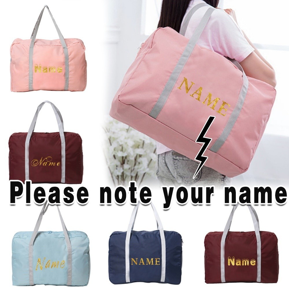 Personalized Any Name Travel Bag Portable Women Large Capacity Traveler Accessories Handbag Foldable Gadgets Organizer