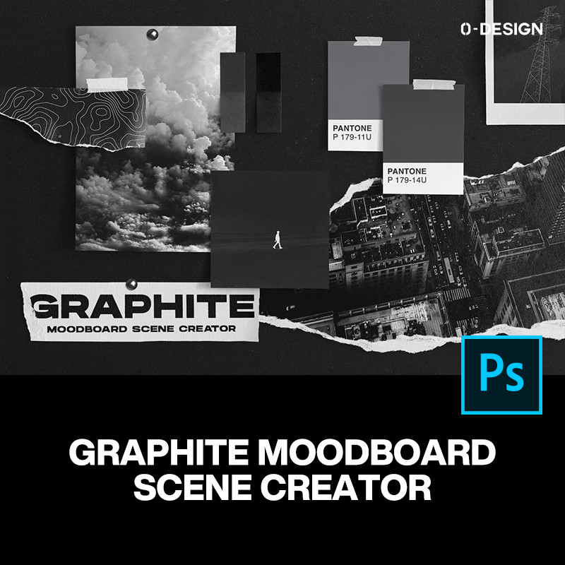 复古粗糙褶皱磨损Moodboard情绪版撕纸拼贴ps样机场景展示效果