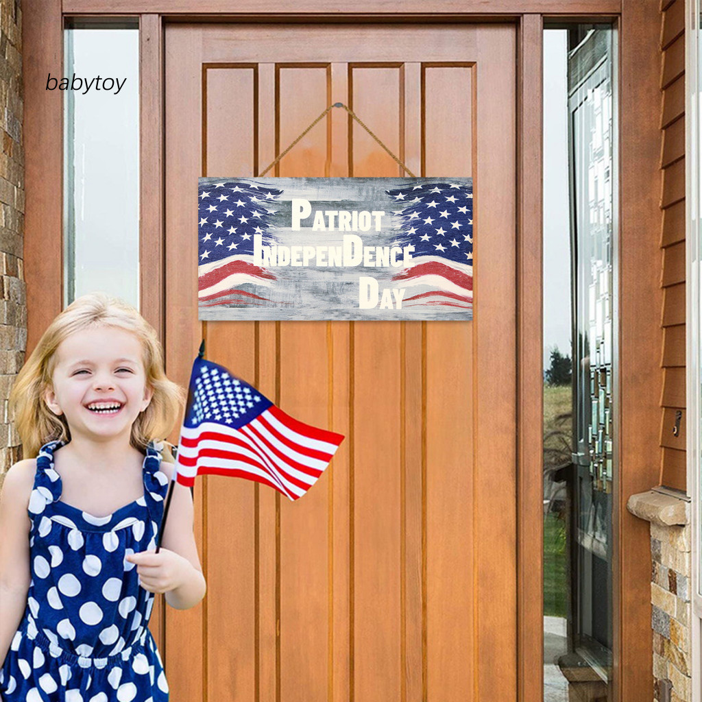 [Ready Stock] Independence Day Porch Decor Independence Day Door Sign 4th of July Patriotic Wooden Door Decoration Red Blue White Day Welcome Sign for Independence Day Celebrations