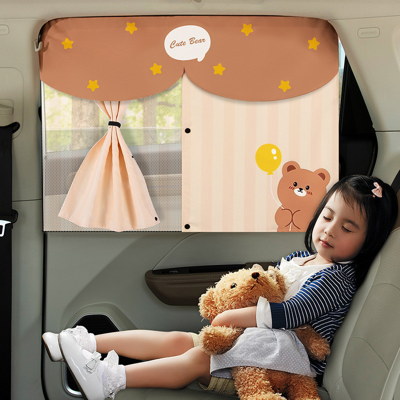 Ready Stock Fast Shipping Car Sunshade Magnetic Side Window Shading Heat Insulation Block Cartoon Children Car Curtain Privacy Curtain Sunscreen Products DNZQ