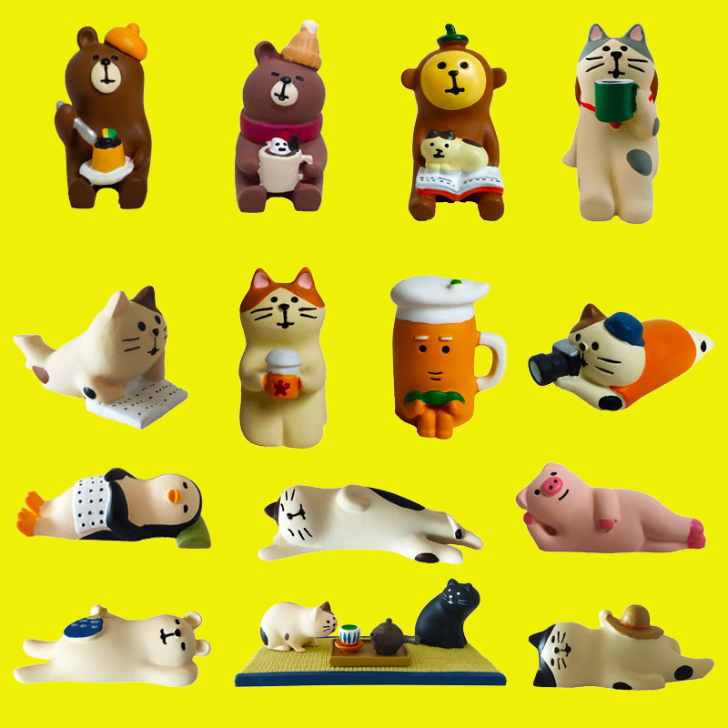 Free Shipping Discount Japanese Style Groceries zakka Shiba Inu Penguin Photo Cat White Bear Edamame Lazy Cat Creative INS Resin Crafts Ornaments