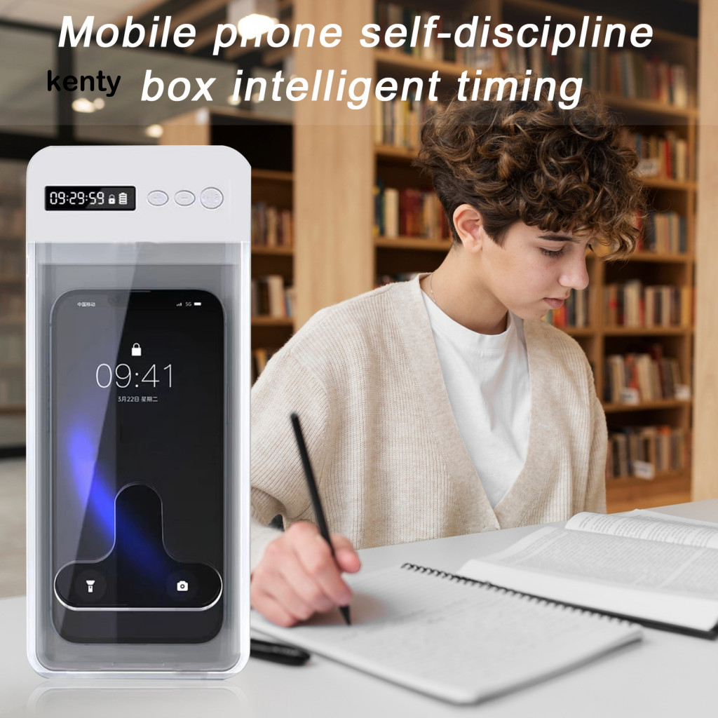 kT* T-shaped Opening Phone Box Lcd Display Phone Locker Digital Phone Detox Box with Timer Lcd Display Prevent Phone Addiction Encourage Self-discipline Ideal for Adults