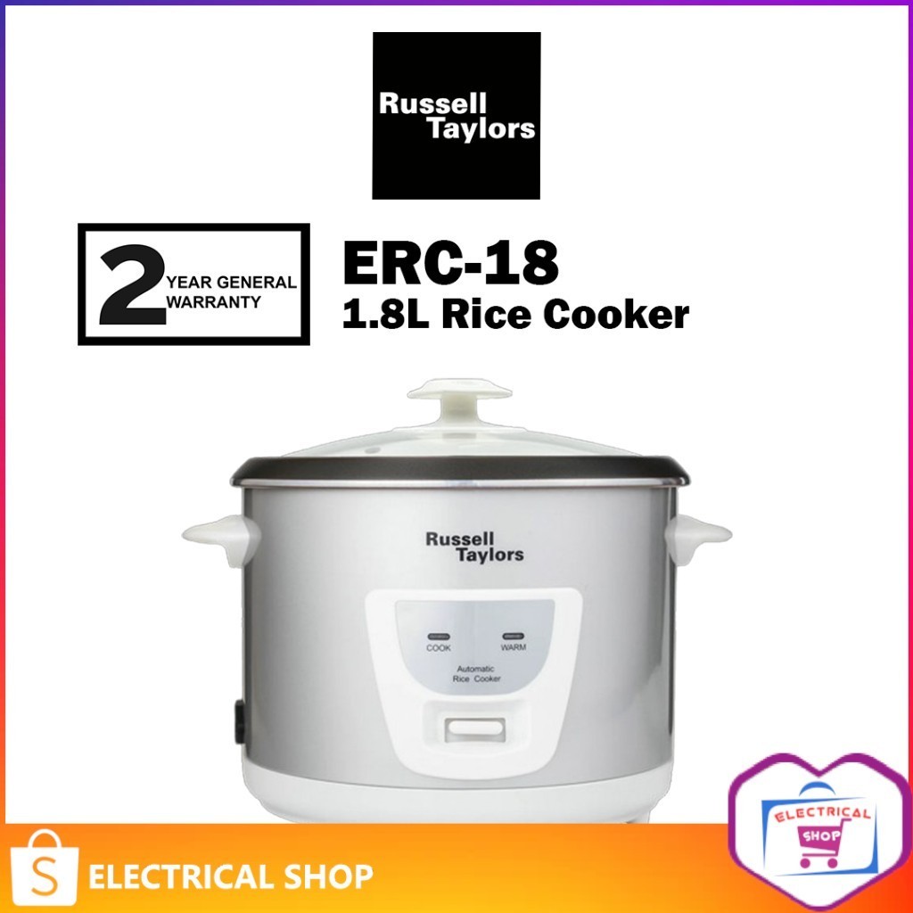 Russell Taylors 1.8L Rice Cooker ERC-18 (700W) ERC18 / Midea 1.8L Conventional Rice Cooker MR-GM18SDA-B Periuk Nasi