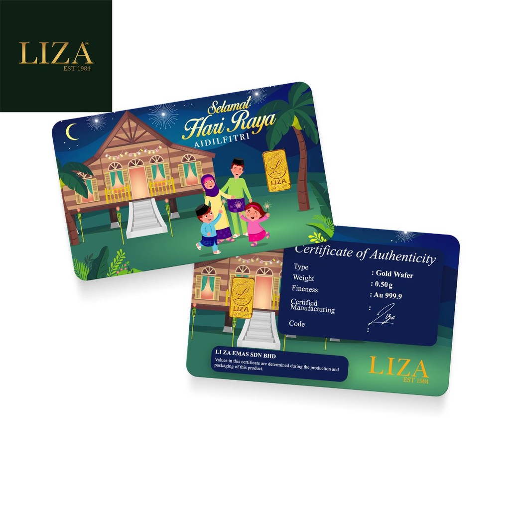 LIZA 0.50g 999.9 Gold Bar (Hari Raya 2025)