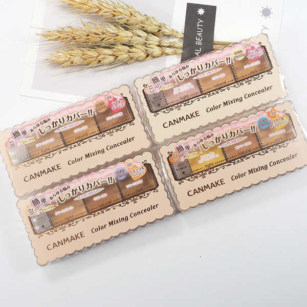concealer full coverage concealer Insurance Tax!Japan Cut Girl Ida canmake Tricolor Concealer Palette Acne Marks Cover Acne Spots Dark Circles