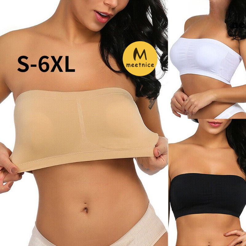 【12 Hour Ship】【30-125KG】Padded Strapless bra Plus size Bra push up beautiful back tube top Non Wire chest wrap sports wireless Seamless bra